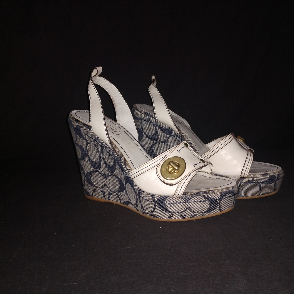 Coach Sig Kerilyn A3047 Size 6m Black/Gray Wedge